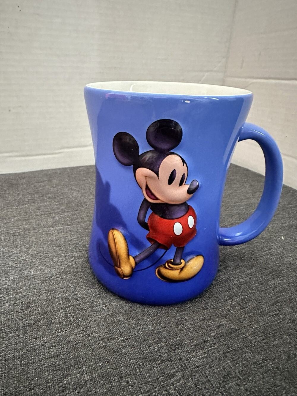 Walt Disney World Mickey Mouse Blue Ceramic Mug Made in Thailand Vintage Disney